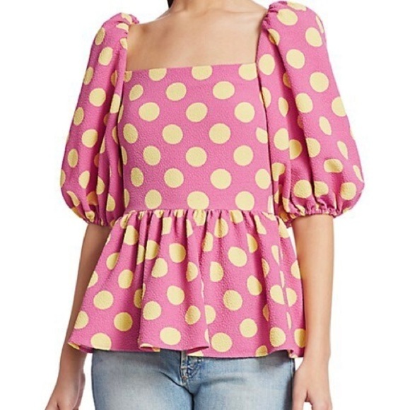 Stine Goya Irene Polka Dot Puff Sleeve Blouse - Picture 1 of 5